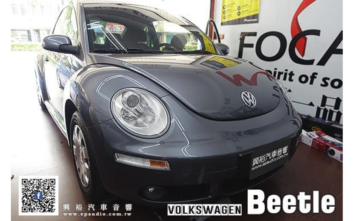 【VW 福斯】Beetle 金龜車 安裝SONY DSX-A410BT 無碟藍芽主機|Pioneer TS-G1605C 分音喇叭
